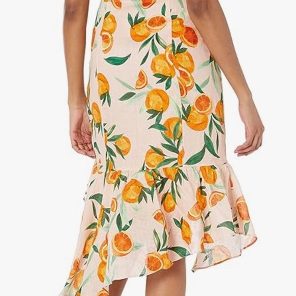 PARKER MILLIE DRESS WITH RUFFLE FRONT DETAILS AND HI-LO RUFFLED HEMLINE SIZE 4 - Picture 12 of 13